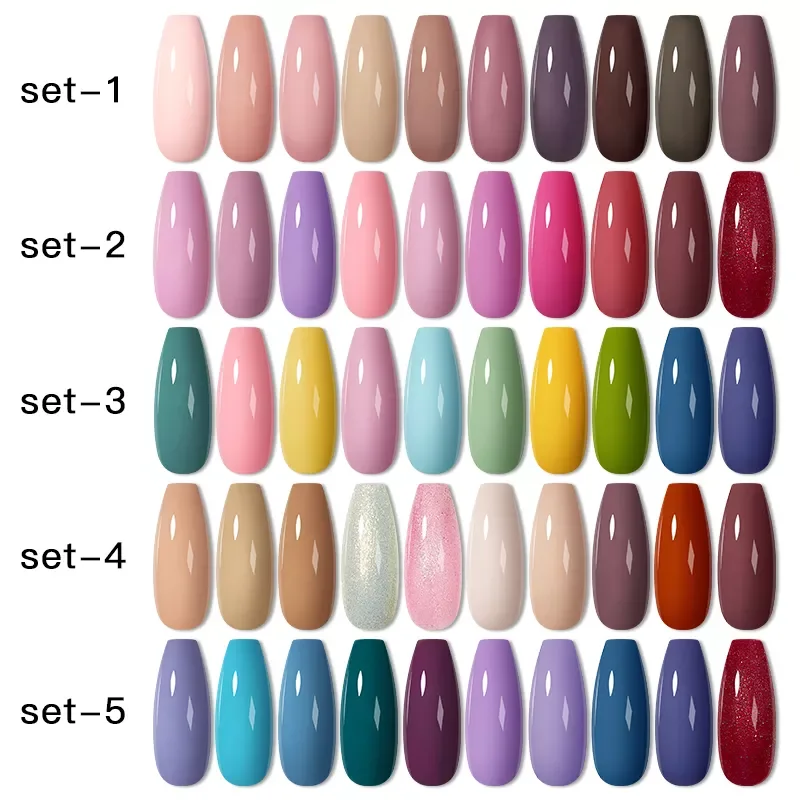 

NEW IN 10Pcs/set Color Gel Nail Polish Set 100 Colors Semi Permanent UV Led Gel Varnish Soak Off Nail Lacquers Base Top Coat