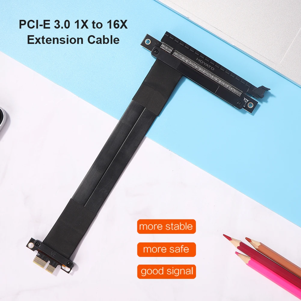 

Flexible Riser Card Converter Adapter Cable Professional EMI PCI-E 3.0 1X to 16X Extension Cable Computer Accessories