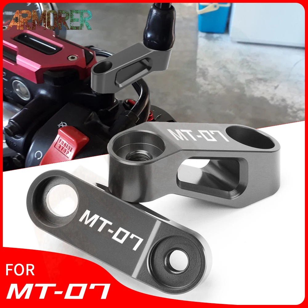 

MT07 Rearview Mirrors Extension Riser Extend Adapter Motorcycle Accessories For YAMAHA MT-07 MT07 MT 07 2014 - 2022 2017 2018