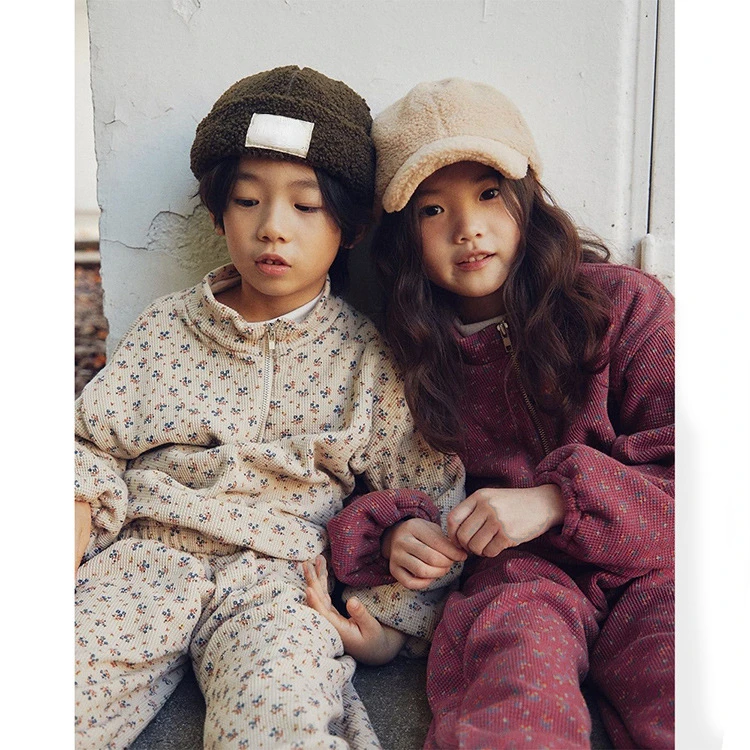 Freely Move 2022 Autumn New Kids Suit Fashion Floral Girls Set Korean Long Sleeve Top and Pant 2Pcs Casual Children Clothes