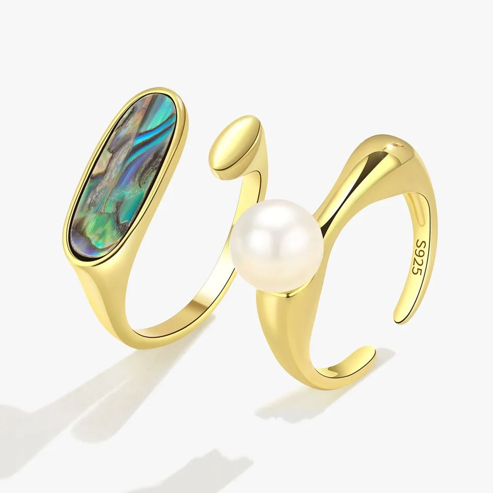 

Women Fashion Jewelry Pearl Pattern Engagement Ring Couple Party Jewelry Creative Wedding Banquet Bridal Accessories