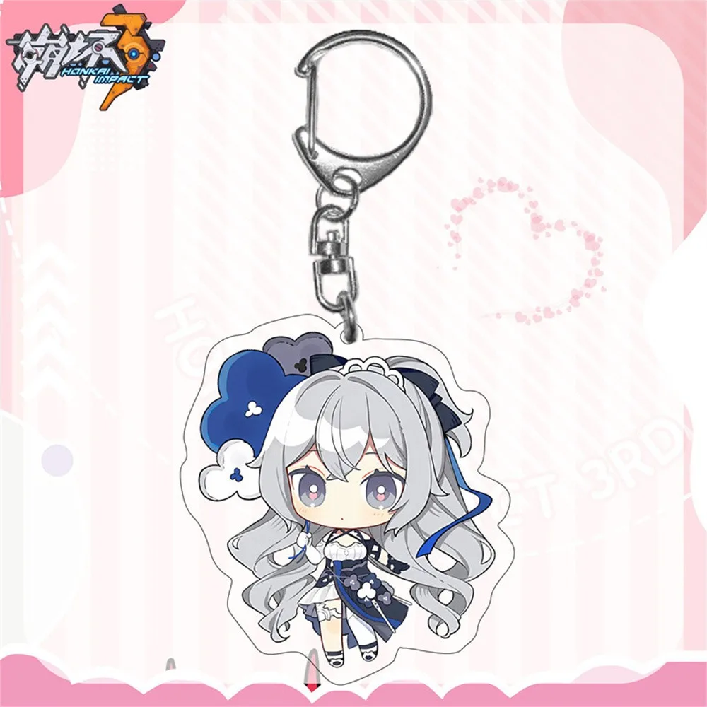 Фото Акриловый брелок для ключей по аниме-игре Honkai Impact 3, фигурка Элизии, двусторонний мультяшный кулон, украшение для сумки, подарок №3