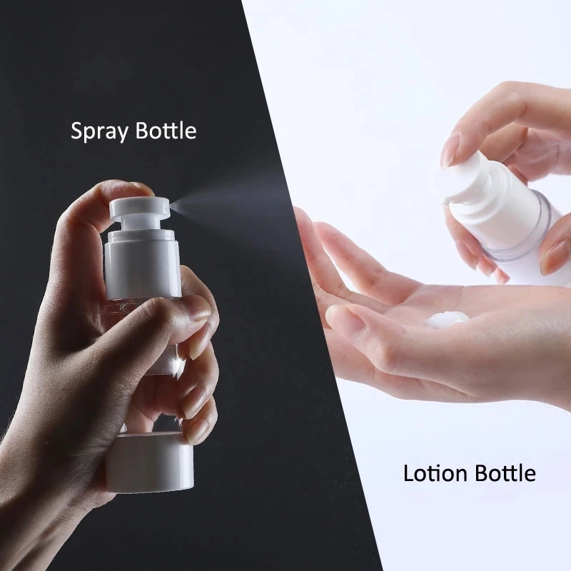 1Pc 15/30/50/80/100ml AS Vacuum Pump Refillable Bottles Lotion Dispenser Travel Bottle Plastic Perfume Atomizer Spray |