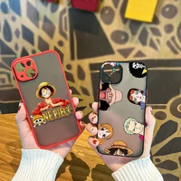 anime one piece monkey d luffy for apple iphone 13 12 11 pro max mini xs max x xr 6 7 8 plus frosted translucent phone case capa
