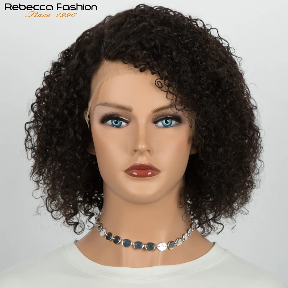 Short Bob Wig Jerry Curly T Part Human Hair Wigs for Women PrePlucked Transparent Lace Deep Wave Frontal Wig Brazilian Lace Wig