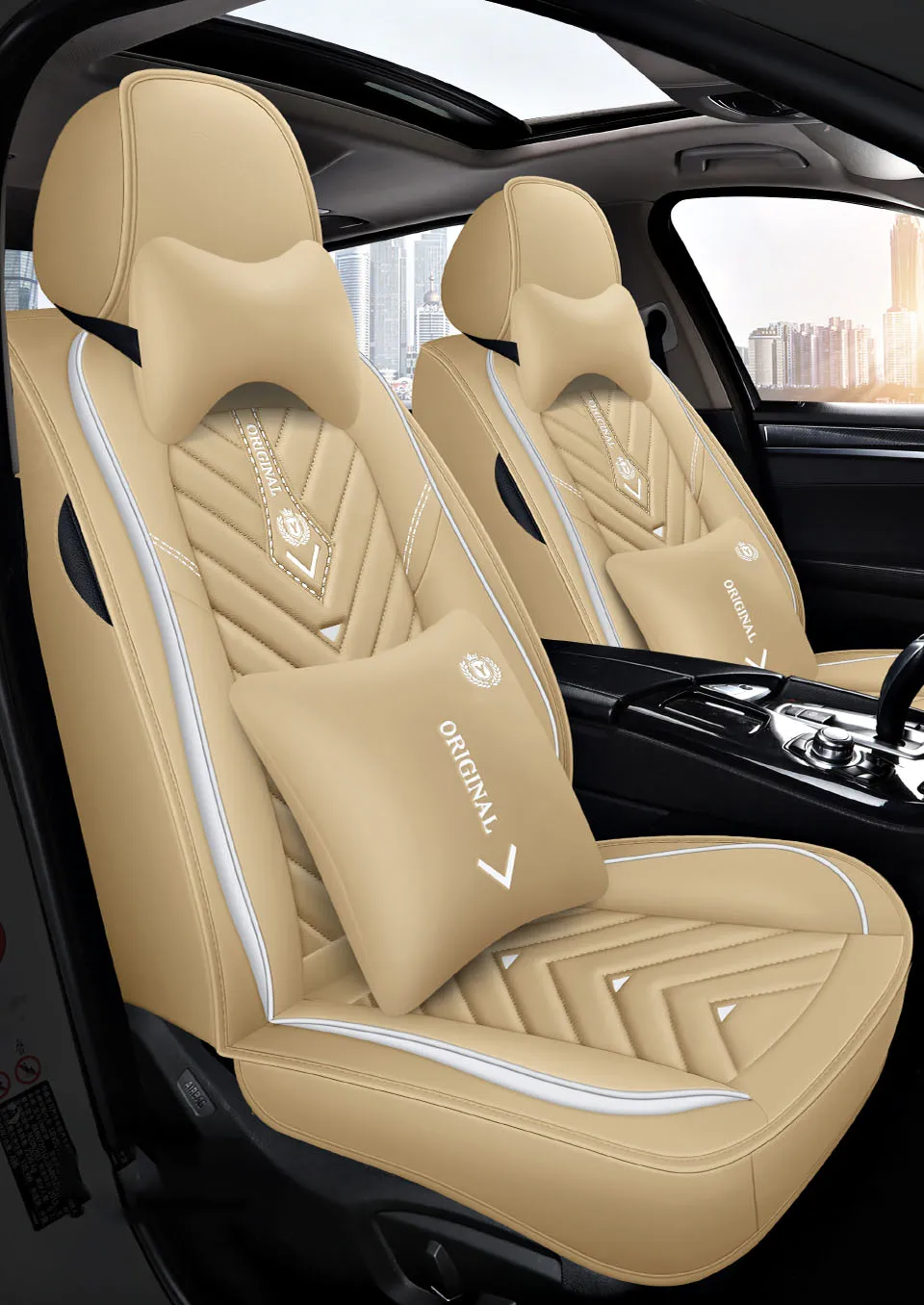 

Four Seasons Car Universal Seat Cover PU Leather For All Cadillac Models SRX CTS Escalade ATS ATSL XTS CT6 SLS XT5 CT6 Accessory