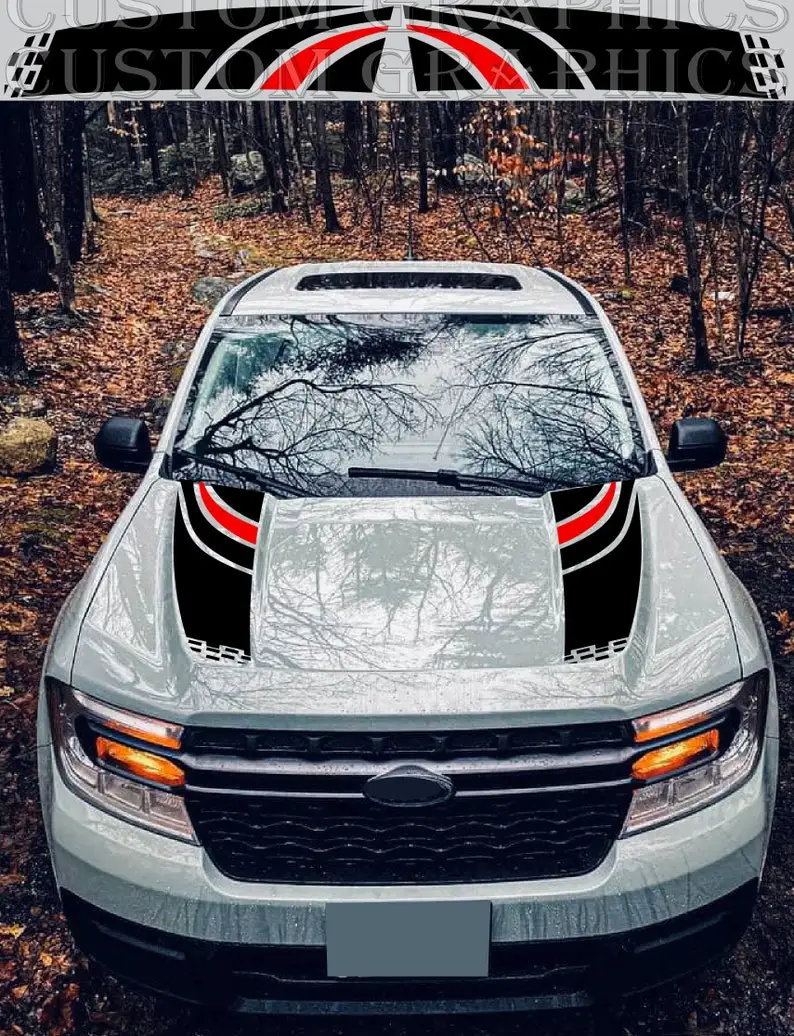 

Fits Hood Side door vinyl decal sticker Compatible with Ford Maverick 2022 Custom Design Graphics