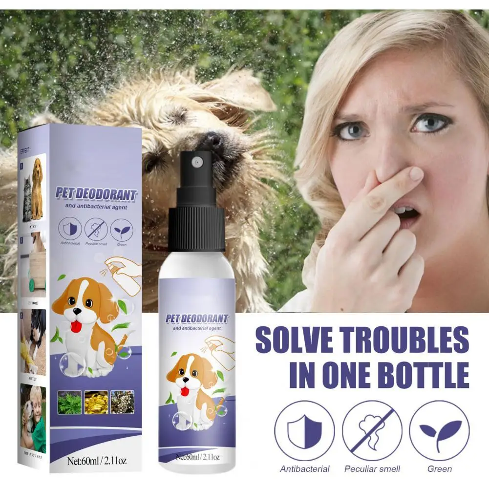 

60ML Pet Deodorizer Useful Liquid Safe to Use Pet Deodorizer Dog Spray for Puppy Pet Deodorant Spray Pet Odor Spray