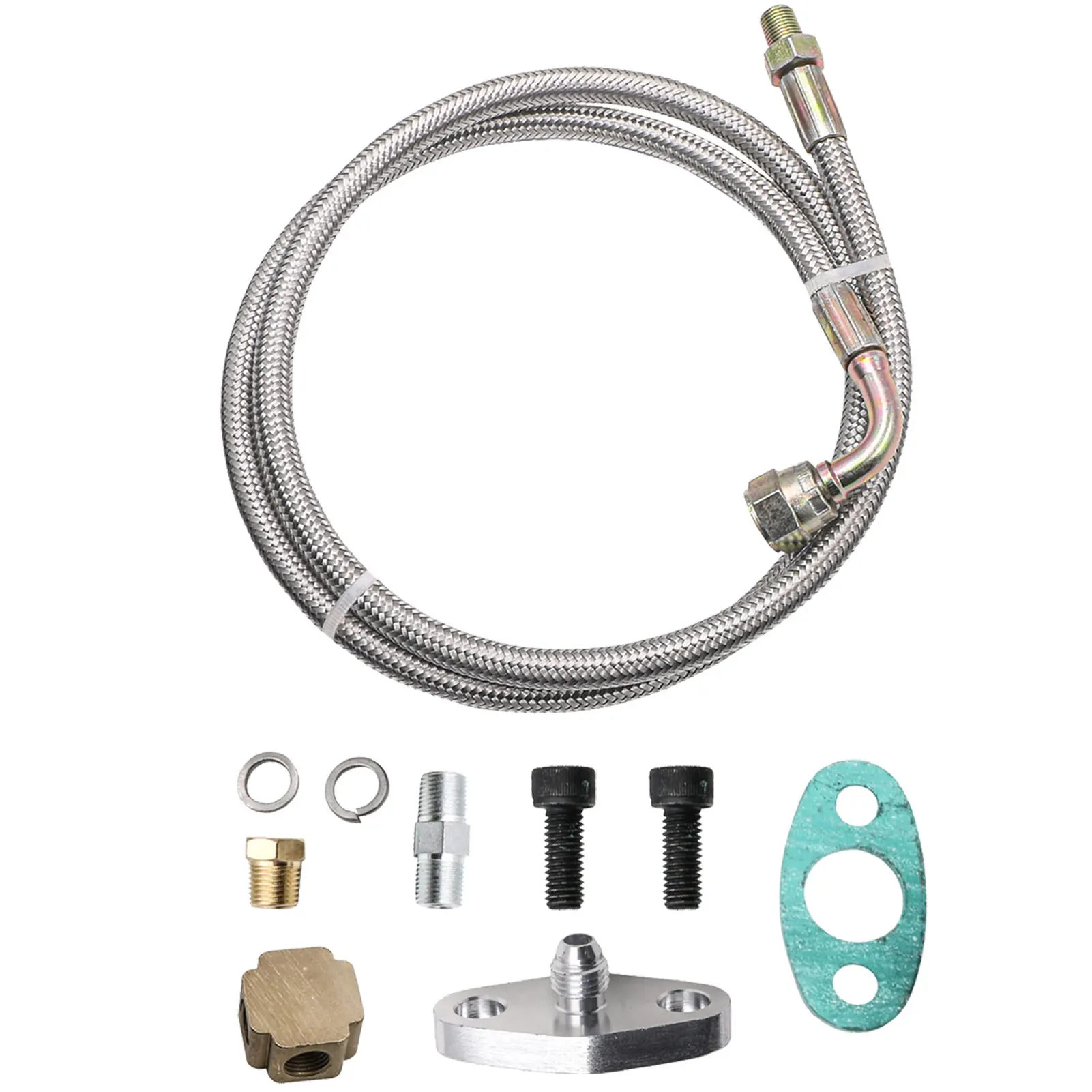 

Turbo Oil Feed Line Kit Turbo Oil Feed Line Kit Turbo Oil Supply Line Kit Turbo Oil Supply Line Kit T3 T4 T60 T61 T70 1/8 PNT 90