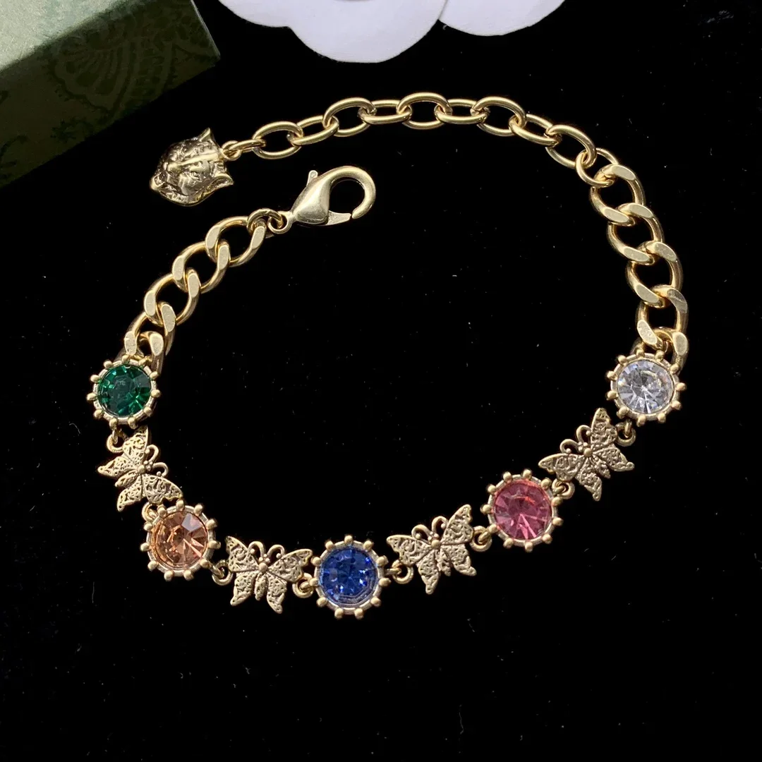 

Twisted piece chain butterfly color retro Lo Fu Tau fashion bracelet