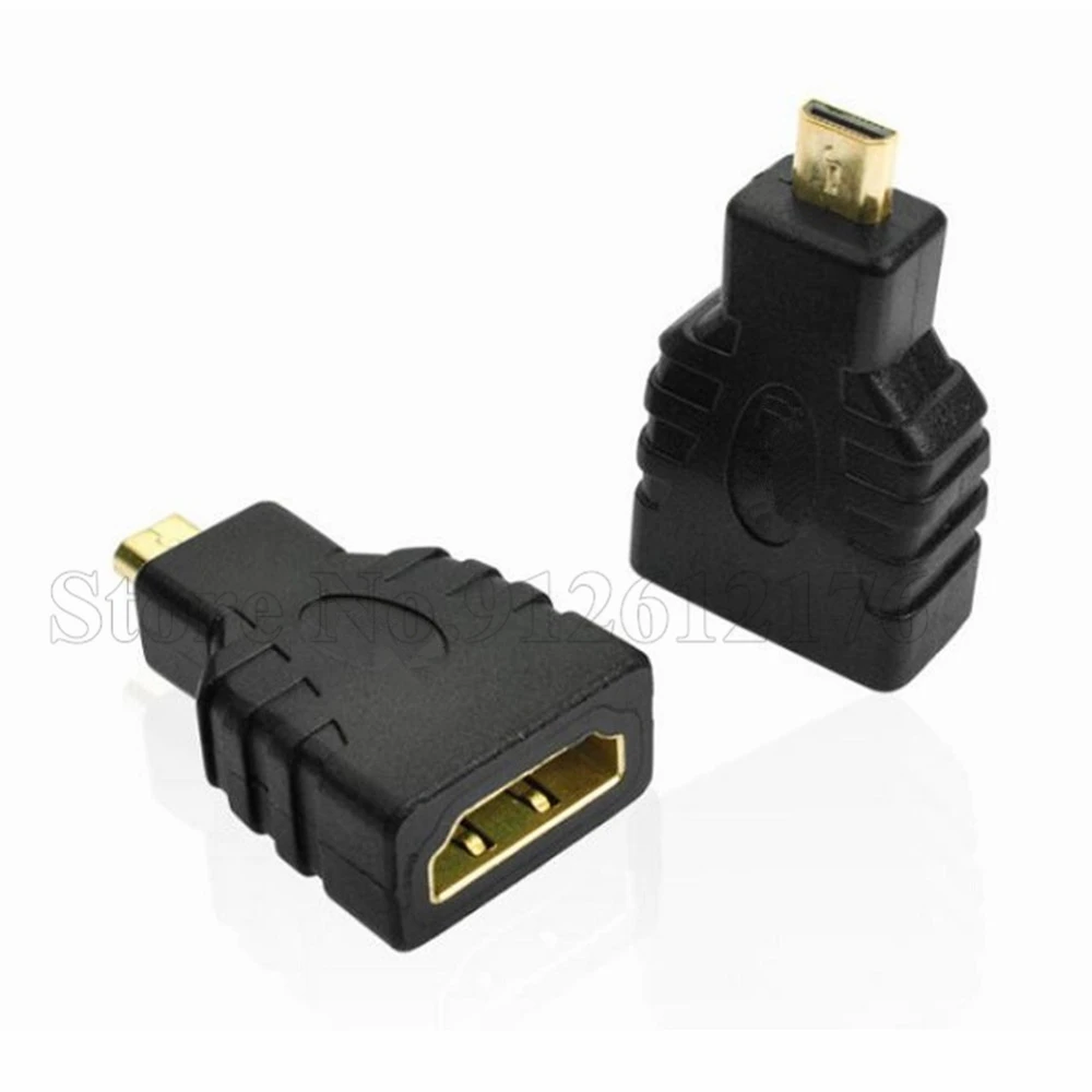 

100 шт. HDTV-камера для планшета Micro HDMI-совместимый адаптер HDMI-совместимый позолоченный 1,4 3D Удлинительный адаптер 1080P конвертер