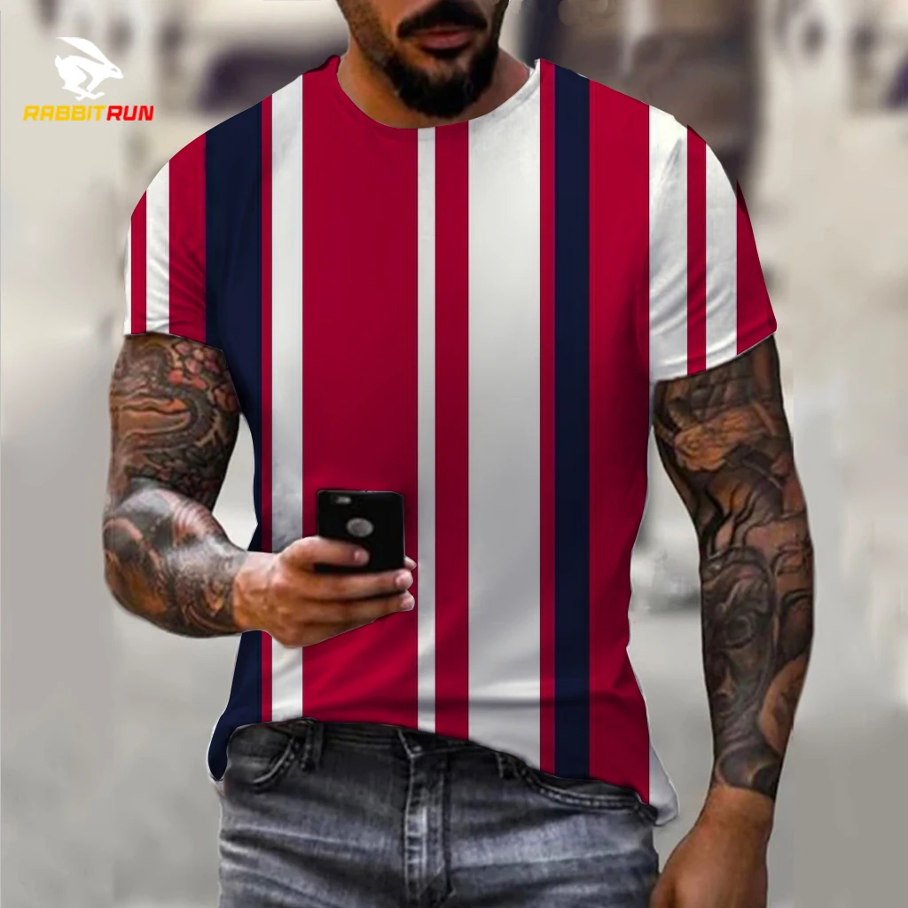 

Забавная Мужская футболка, Мужская одежда, полосатая модная уличная футболка с короткими рукавами и 3D-принтом в полоску, пуловер, свободные топы