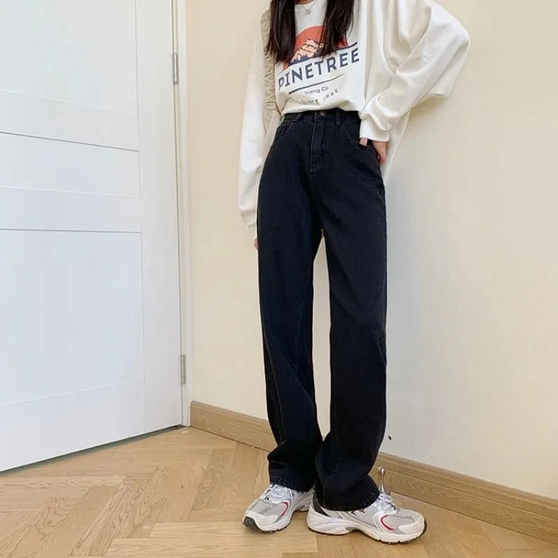 

Black Jeans For Women High Waist Oversize Pants Straight Jeans Pants Cowboy Women's Mom Jeans Ladies Harajuku Clothing