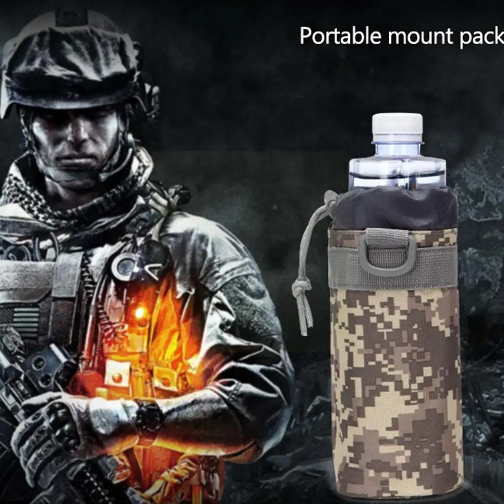 

Тактическая Сумка для бутылки с водой с системой «Молле», портативная универсальная карманная сумка для чайника, охоты, кемпинга, сумка на ш...