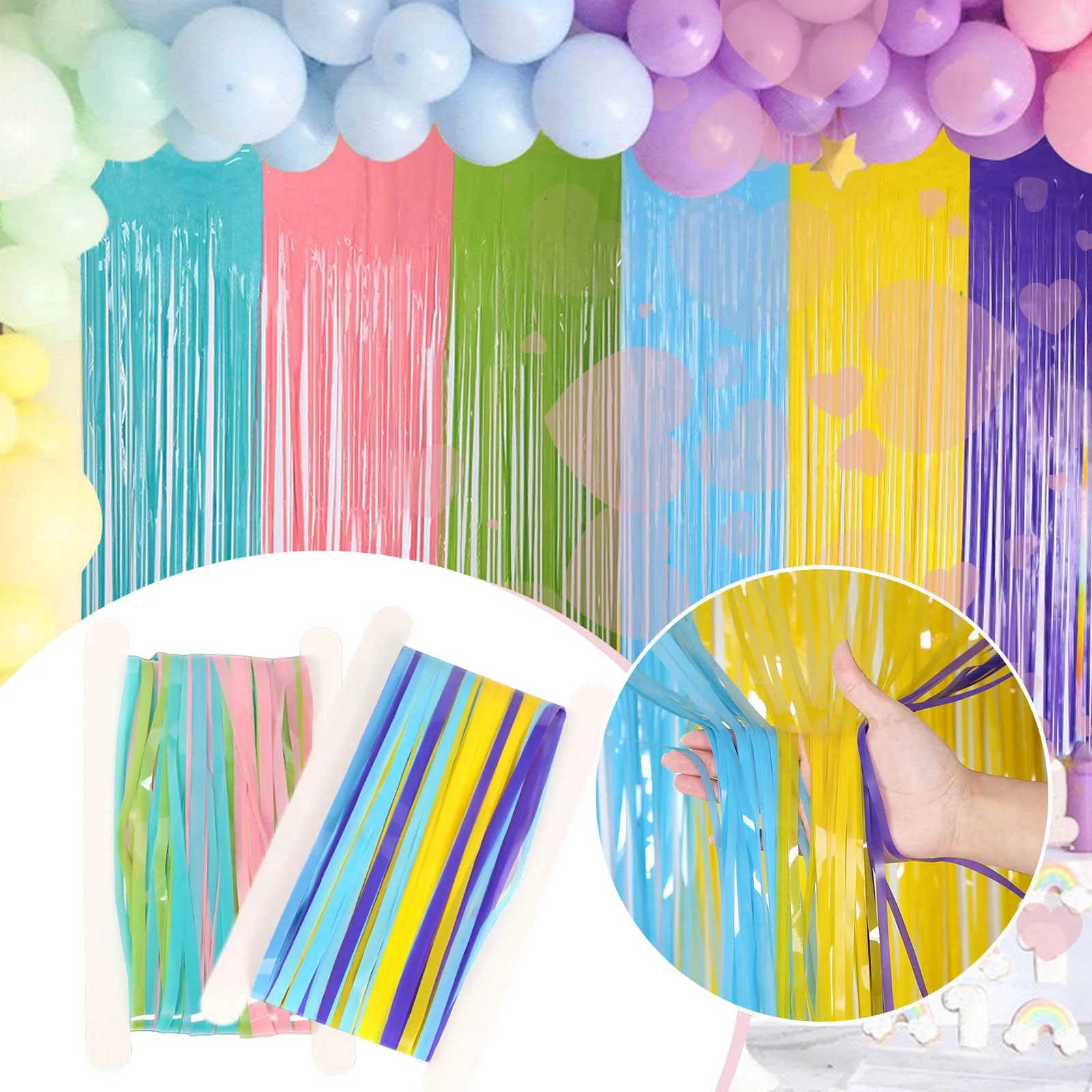 

Foil Curtains Shimmer Curtain For Birthday Wedding Party Bright Rain Curtain Party Decoration Rain Curtain 1mX2.5m