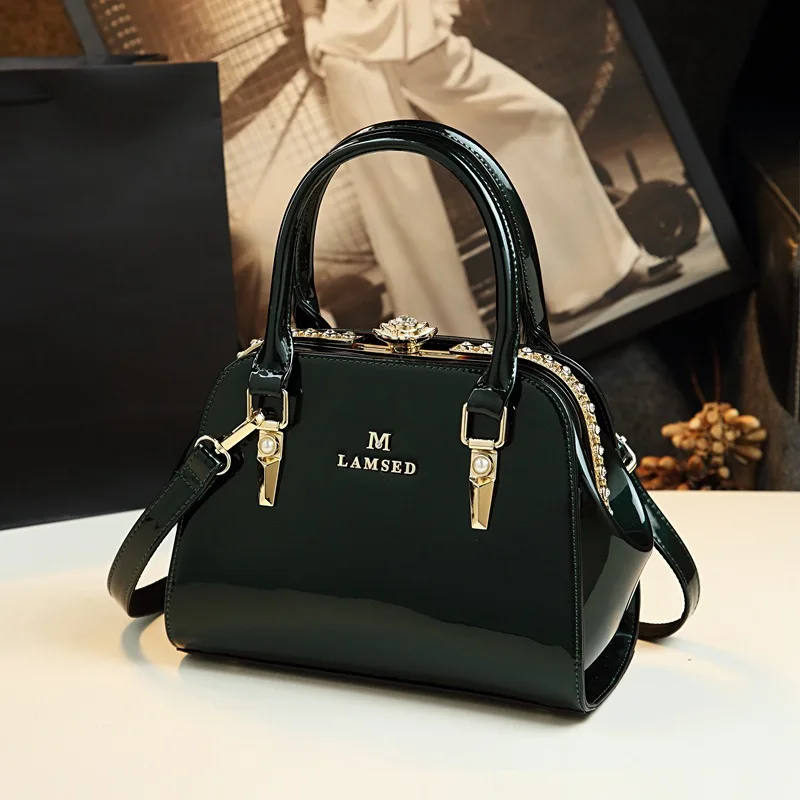 

2023 Faux Leather Handbags Crossbody Bag Top Handle Purse Satchel Bag Shiny Patent Handbags Women Shoulder Bag Bolsa Feminina