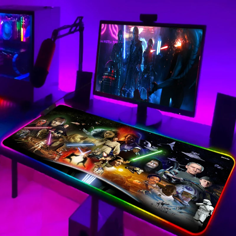 

Игровой коврик для мыши Sovawin RGB, 80x30 см, полностью черный, со светодиодный светильник кой, коврик для компьютерной мыши XL, игровой Настольный к...