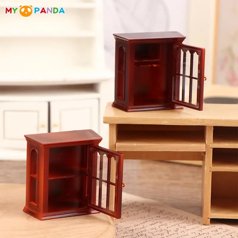 

1:12 Dollhouse Miniature Wall Mount Cabinet Hanging Storage Organizer Cupboard Furniture Model Doll House Decor Toy Accessories