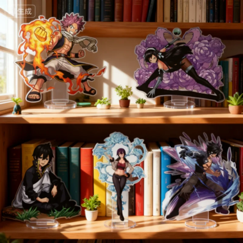 Фото Аниме FAIRY TAIL, акриловая подставка для косплея, украшение для стола, Люси Хартфилия Венди Марвелл Мавис-Вермиллион, подставка для фигурок, подарки №1