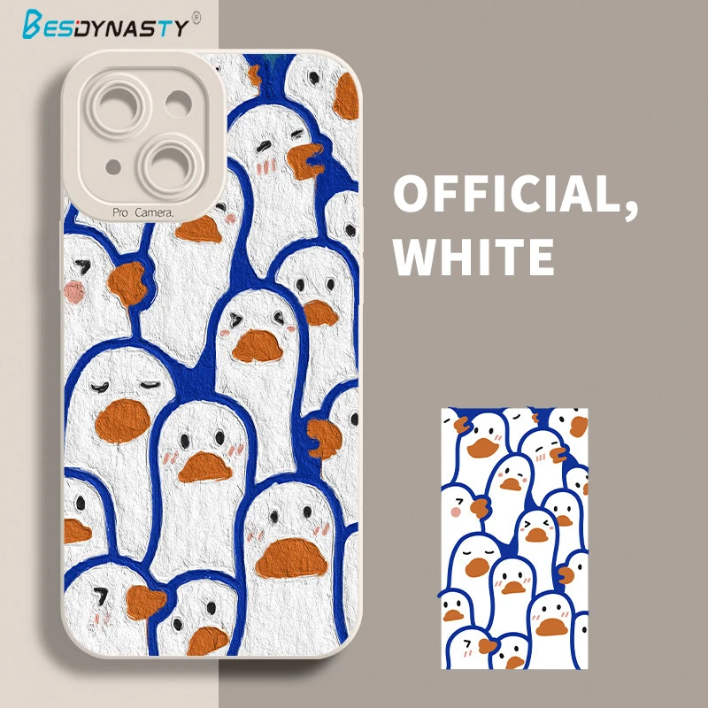 

Чехол для телефона BESD с рисунком масляной живописи, мультяшная утка для iPhone 11 Pro Max, жидкий силиконовый чехол для iPhone с полным экраном, чехол д...