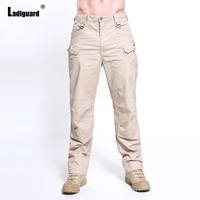 ladiguard 2022 mens leisure stand pockets trousers plus size homme outdoor casual straight leg pants mens fashion sweatpants