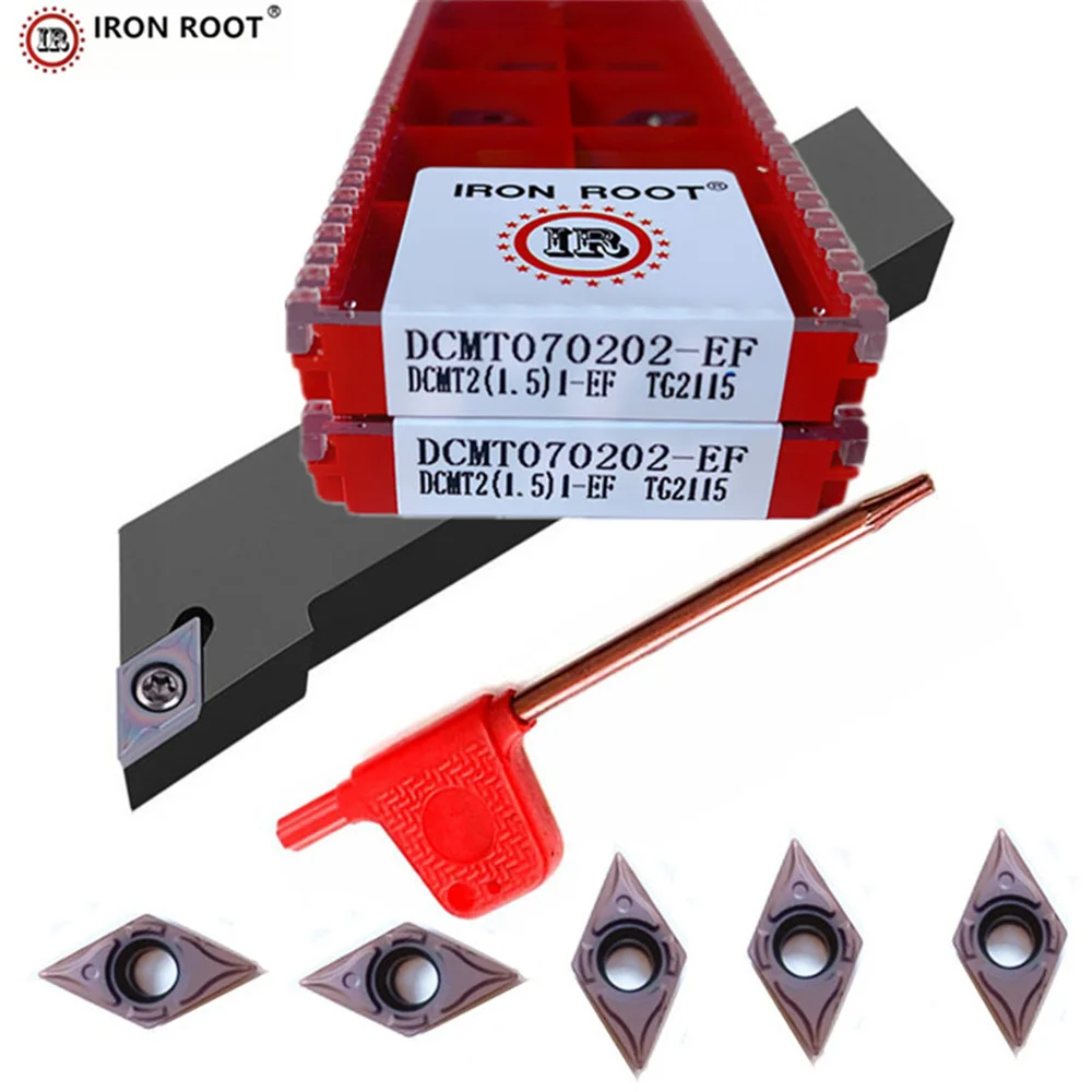 

IRON ROOT DCMT070202,DCMT11T304,DCMT11T302,DCMT11T308,-EF,MV,TG2115 CNC Lathe Turning Tool Turning Carbide Insert SDACR P.M.K