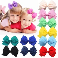 60100 pces 6 inch solid hair bows with clips for girls kids hair clips headwear boutique hair accessories