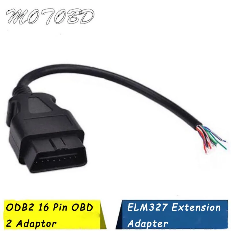 16-контактный Штекерный разъем OBD2 для ELM327 Удлинительный адаптер OBD кабель OBDII EOBD ODB2 16-контактный адаптер OBD 2 открывающийся гнездовой кабель