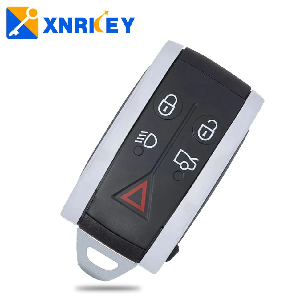 

XNRKEY 5 Button Car Remote Key Shell with Uncut Blade for Jaguar X S Type XF XK XKR 2007-2012 Replacement Smart Key Case Cover