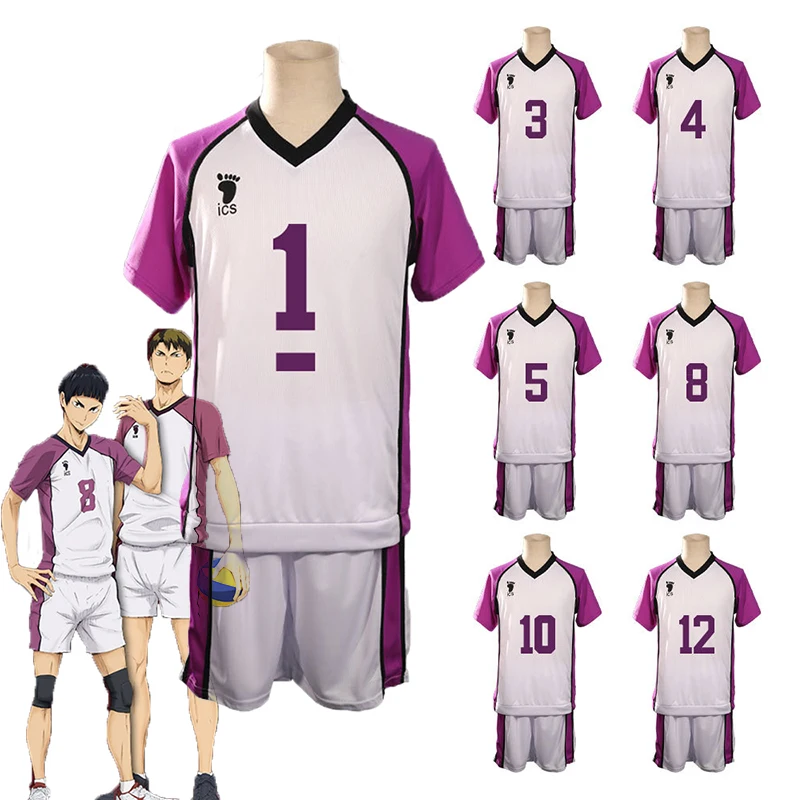 

Haikyuu Cosplay Costume Shiratorizawa School Ushijima Wakatoshi High School Volleyball Club Sportswear Jerseys Uniform