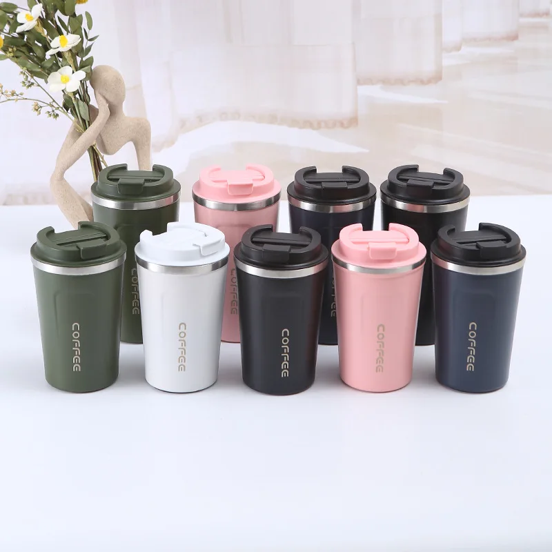 Thermos Coffee Cup 380ml 500ml Simple 304 Stainless Steel Vacuum Thermos Cup Portable Men's and Women's Water Bottle Tumbler