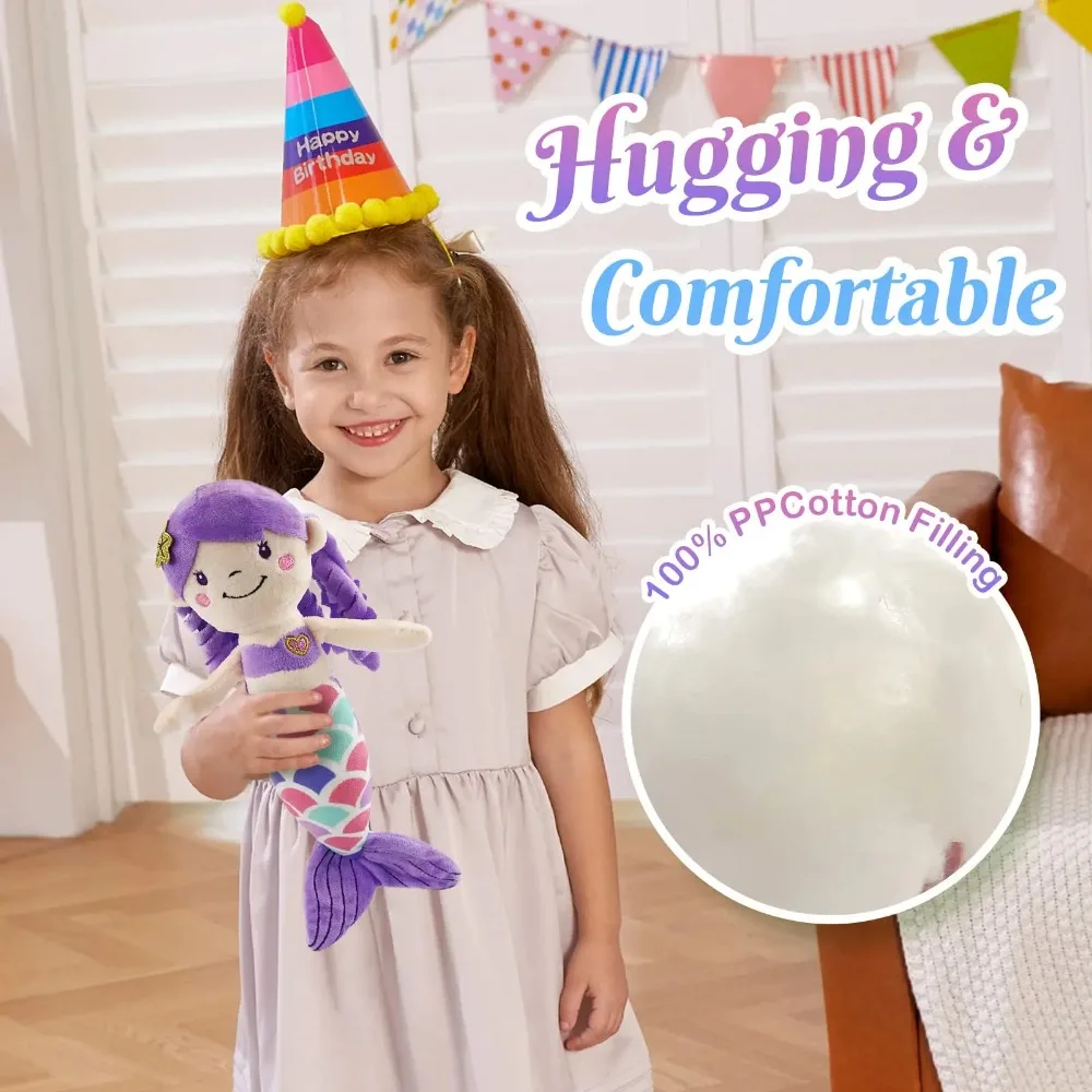 Пурпурная плюшевая игрушка Русалка 30 см мягкие подушки кукла из хлопка синяя