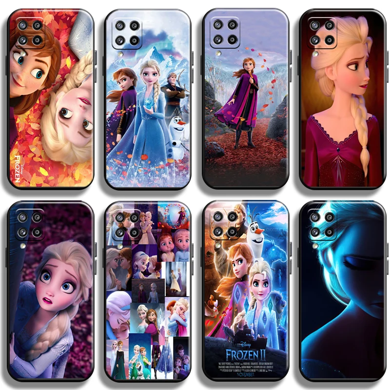 

Disney Frozen Pretty Elsa Anna For Samsung Galaxy A21 A21S Phone Case Carcasa Black Coque TPU Soft Shell Liquid Silicon Funda