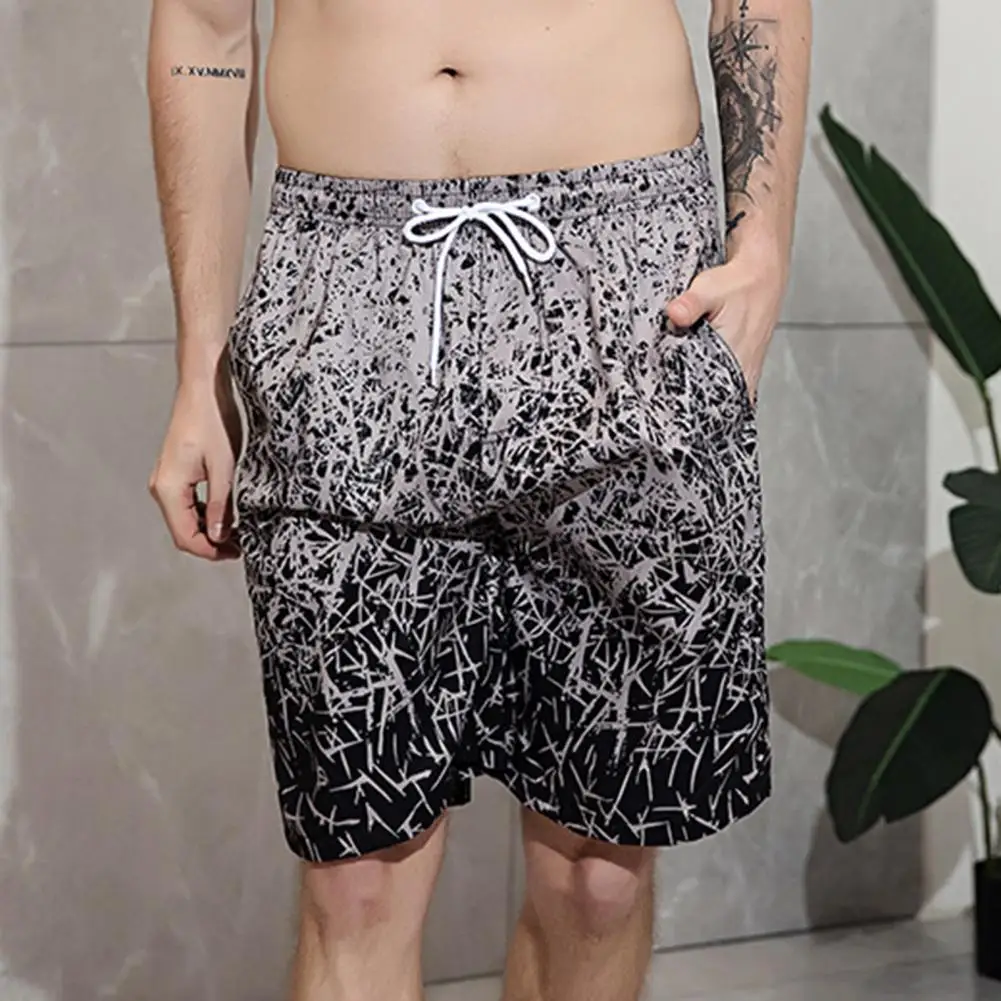 

Men Swimming Trunk Stylish Loose Colorful Quick Dry Deep Crotch Swimwear Casual Men Beachwear Shorts for Swimming