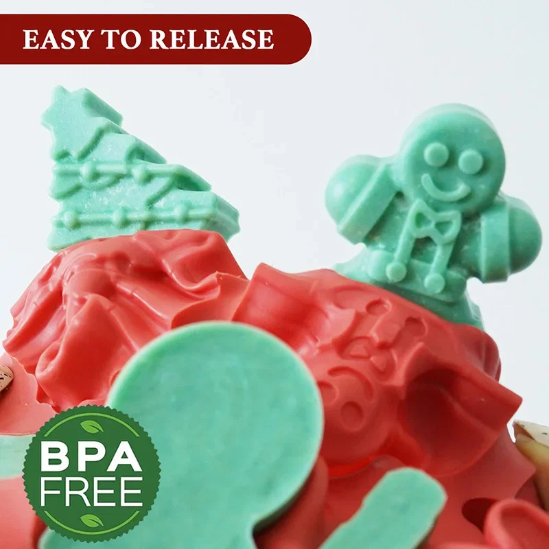 Рождественские силиконовые формы для шоколада форма выпечки конфет ручная