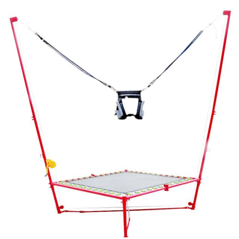 

Factory direct sell upgraded version bungee jumping with rocker and spring, steel frame trampoline for kids