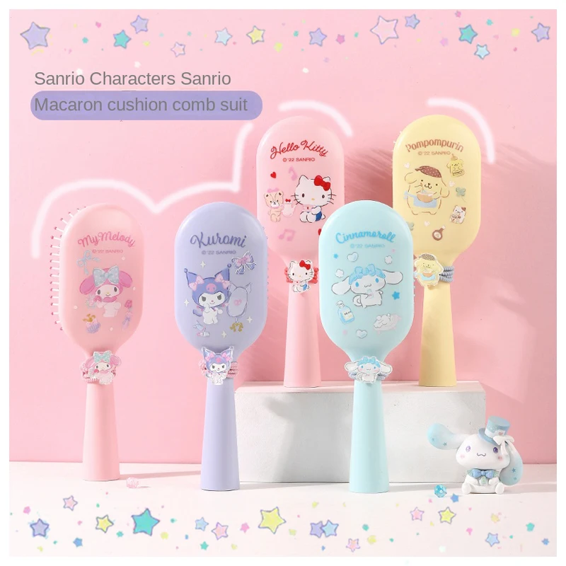 

Sanrioed Kawaii Cartoon Macaron Color Massage Comb My Melody KITTY Cinnamoroll Kuromi Purin Dog Anime Girly Style Cute Girl Gift