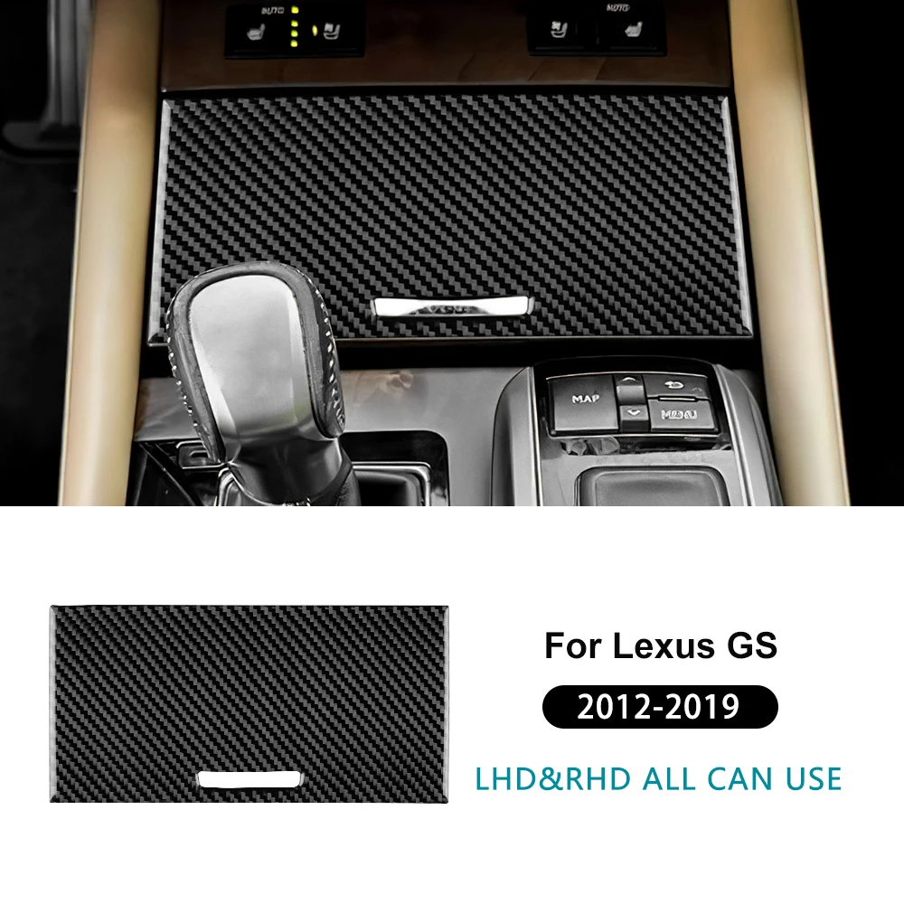 

Для Lexus GS 2012 2013 2014 2015 2016 2017 2018 2019 LHD RHD из настоящего мягкого углеродного волокна, коробка для хранения передач автомобиля, наклейка на панель