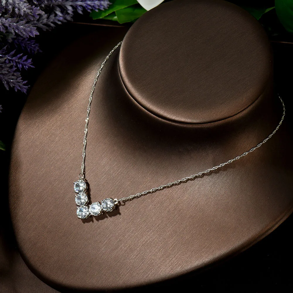 Fashion Luxury 2020 Nigerian Wedding Accessories African CZ Beads Jewelry Sets Crystal Bridal Necklace Earring for Brides N-1418