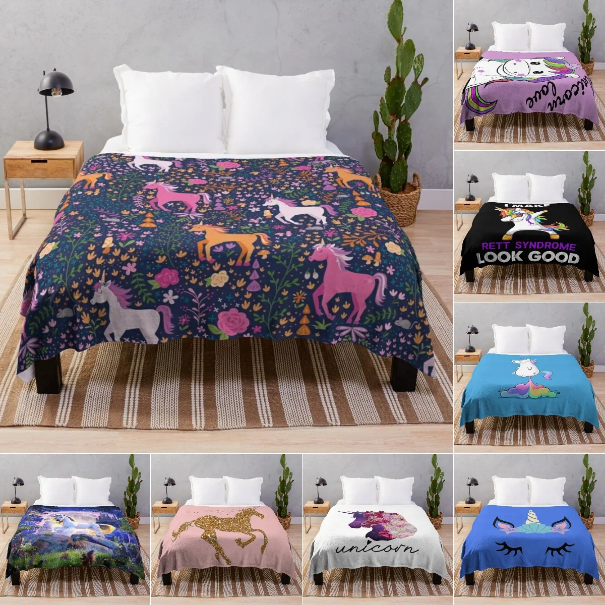 

Unicorn Blanket Gifts for Kids Girls Toddler Mom Bedroom Birthday Christmas Decor Soft Cozy Lightweight Plush Throw Blanket