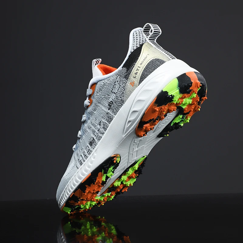Golf Shoes Men's Fitness Comfortable Golf Shoes Men's Track and Field Training Shoes Light Mesh Walking Shoes Golf Shoes