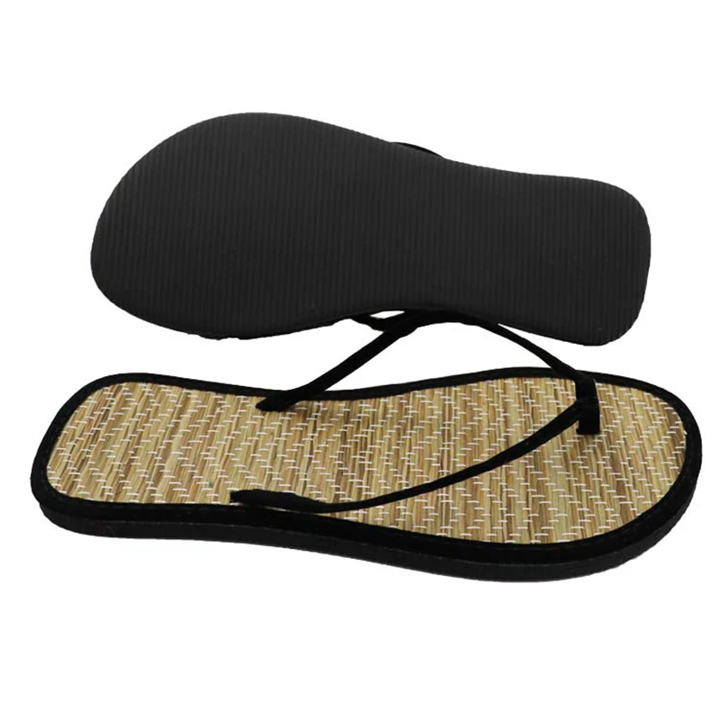 

2023 Women Flat Flip-flops Slippers Comfortable Non-slip Sandals Bamboo Rattan Flip Flop Home Bathroom Fashion Slippers Zapatos