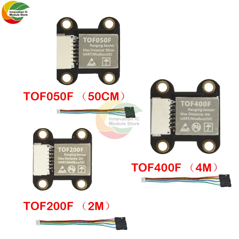 

VL6180 VL53L0 VL53L1 время полета (ToF) Лазерный дальномер встроенный алгоритм MCU TOF050F TOF200F TOF400F 50 см/2 м/4 м MODBUS/IIC I2C