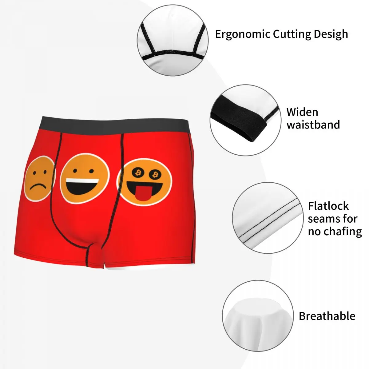Мужские крутые трусы-боксеры с биткойнами Get Your Crazy Underwear BTC Crypto Coins дышащие шорты