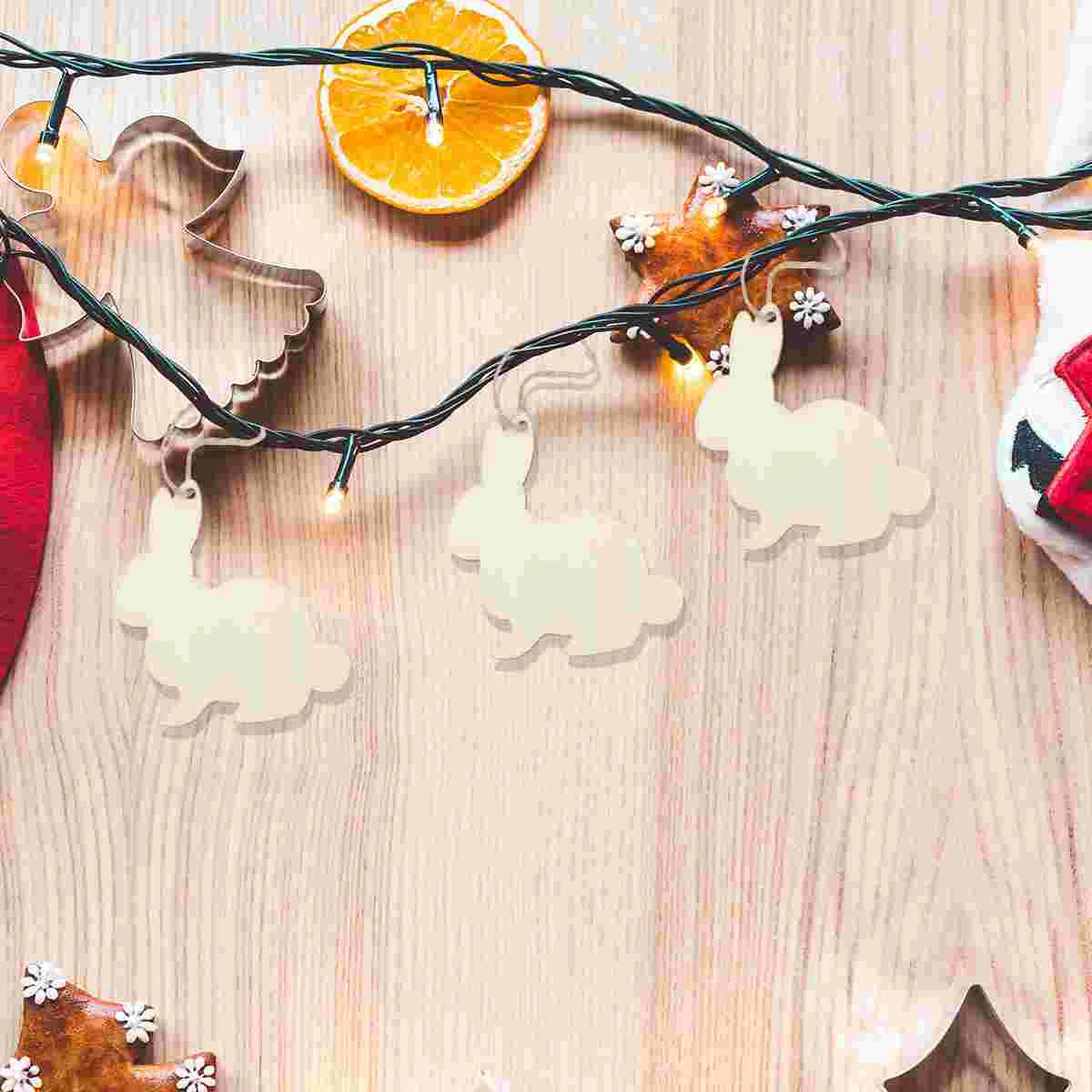 

Wooden Eastercrafts Bunny Wood Pendant Hanging Rabbit Diy Egg Tags Ornaments Cutouts Cutout Pieces Animal Unfinished