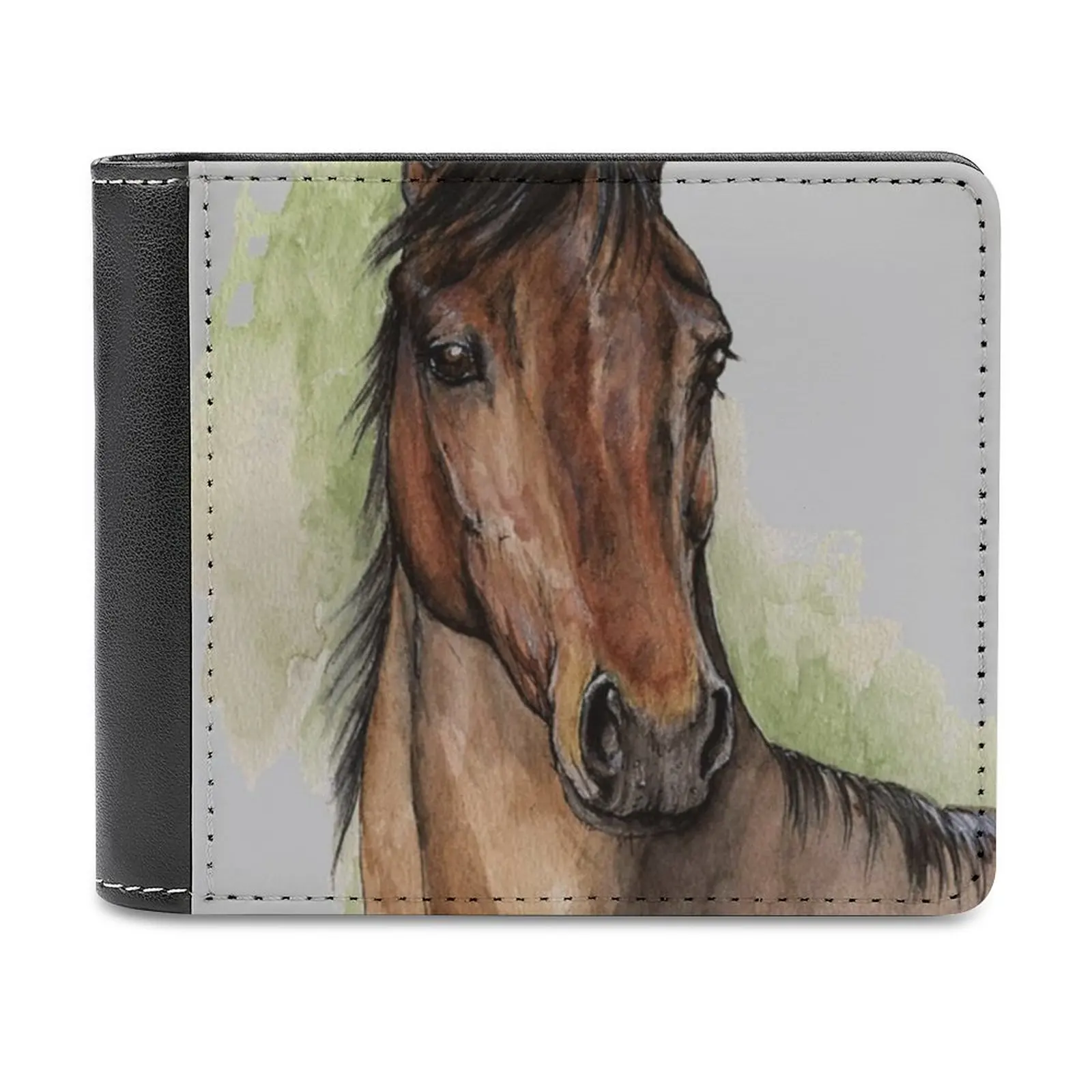 

Beautiful Horse Men's Wallet Pattern Leather Men's Short Wallet Multi-Card Wallet Fashion Purse Personalized Wallet Pattern