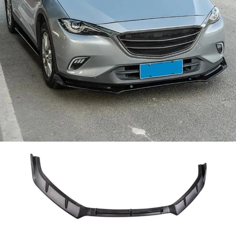 

3PCS ABS Gloss Black or Carbon Look Front Bumper Lip Splitter Spoiler For Mazda CX-4 2016-2021