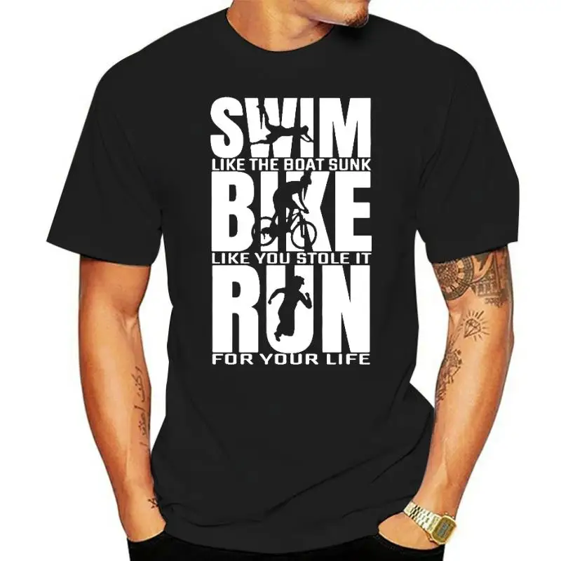 

Triathlon Triathlete Runninger Swimmings Bikings Funny T Shirt Men Summer Short Sleeve Streetwear T-Shirt Cotton Tees Black