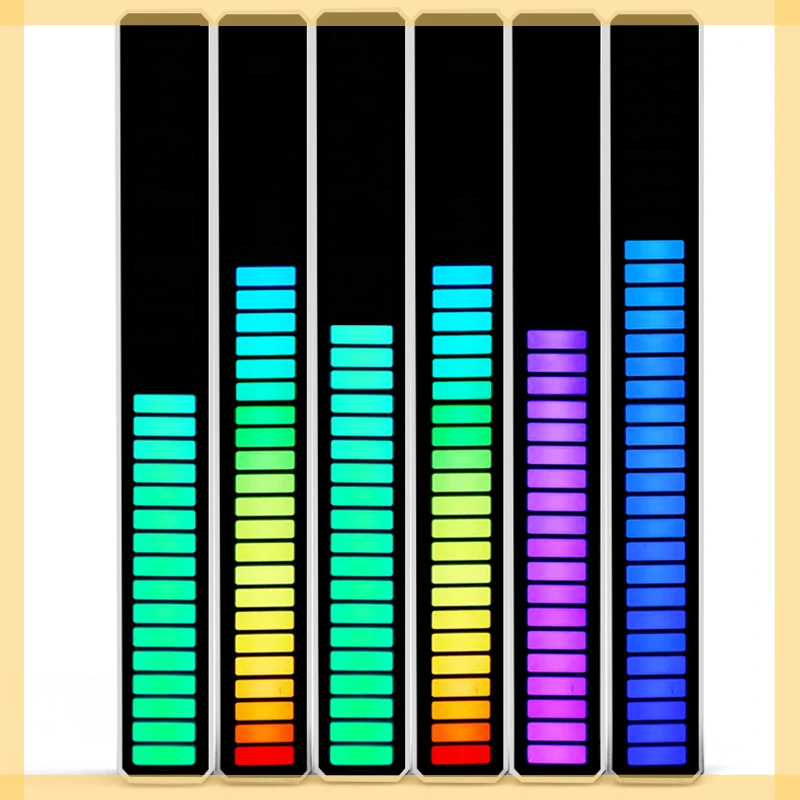 

Smart Light Bars Sound Control Pickup Rhythm Light 2021 RGB Music Atmosphere Lamp For PC Gaming TV Room Car Desktop Retrofit