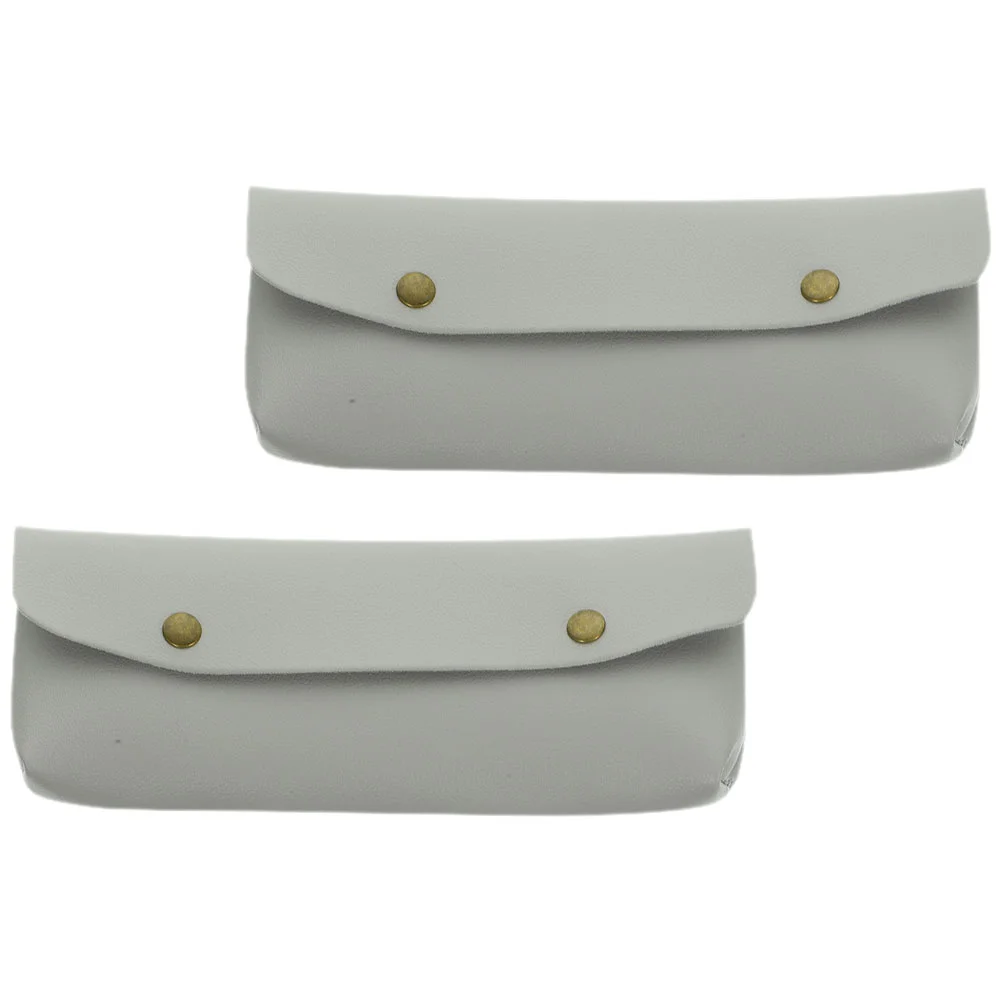 

2 Pcs Travel Makeup Brush Pouch Small Protective Case Bag Pu Holder